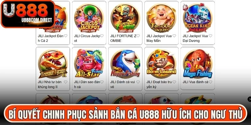 Bí quyết chinh phục sảnh bắn cá U888 hữu ích cho ngư thủ