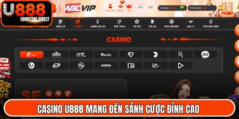 Casino U888 mang đến sảnh cược đỉnh cao với vô số trò chơi hấp dẫn