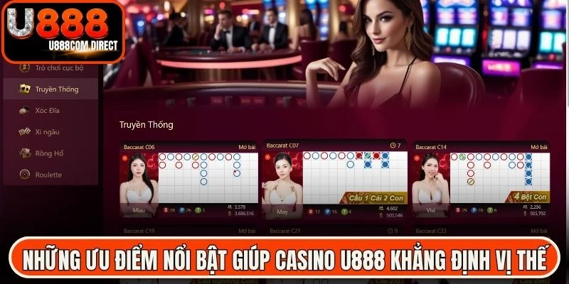 Những ưu điểm nổi bật giúp casino U888 khẳng định vị thế